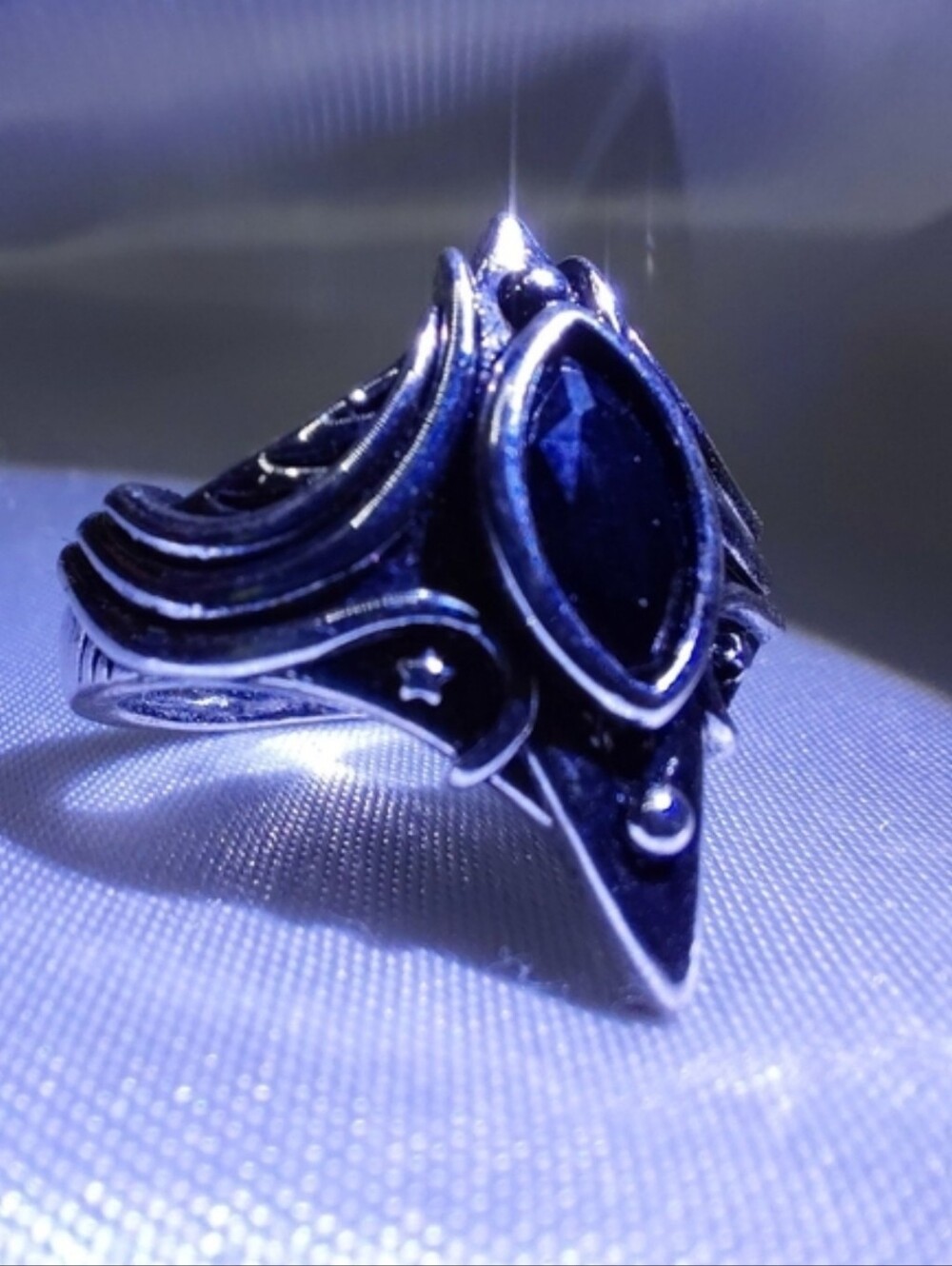 Onyx And Silver Goth Ring BOTH are Faux But, You Wouldn't Know!